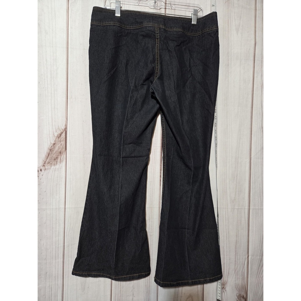 Bisou Bisou Michele Bohbot Womens Petite Flare Jeans Dark Wash Blue 12P Trouser